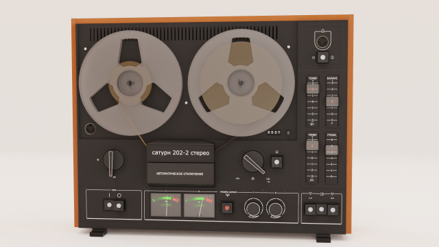 Saturn 202 of a reel-to-reel tape recorder 3D Model .c4d .max .obj .3ds .fbx .lwo .lw .lws