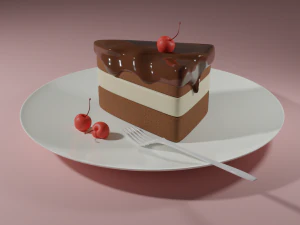 Schokoladenkuchen 3D Modell