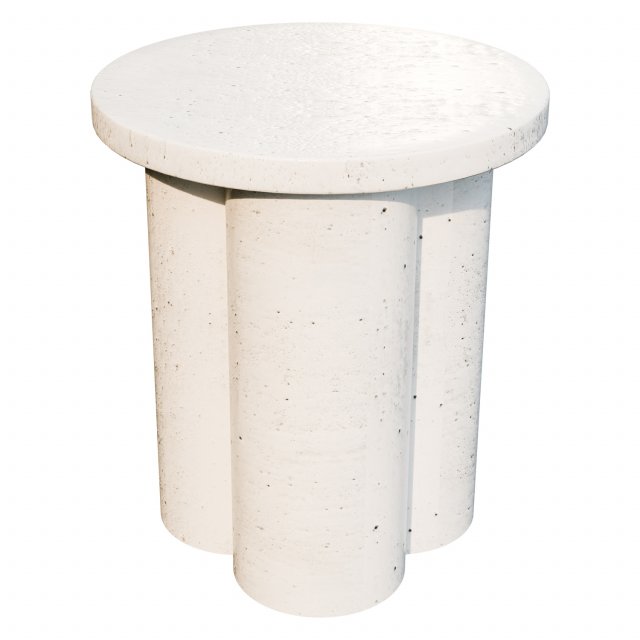 Big Foot Table Tall - Bone White 3D Model .c4d .max .obj .3ds .fbx .stl .blend 