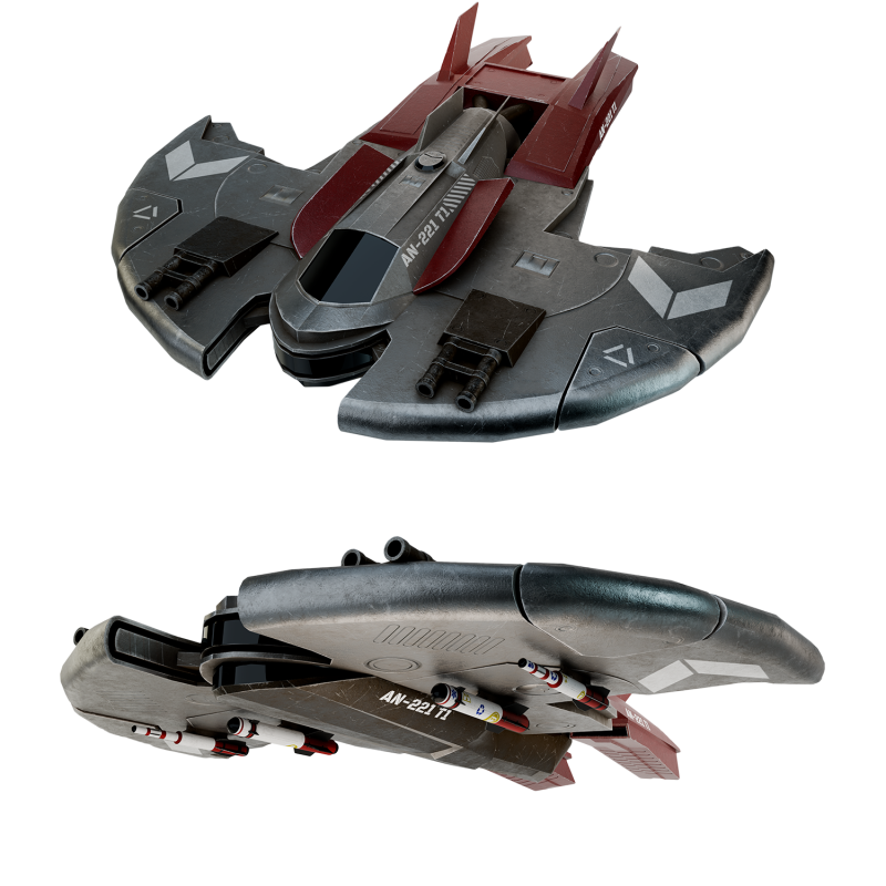 Spaceship AN-221 T1 Modèle 3D .c4d .max .obj .3ds .fbx .stl .blend 