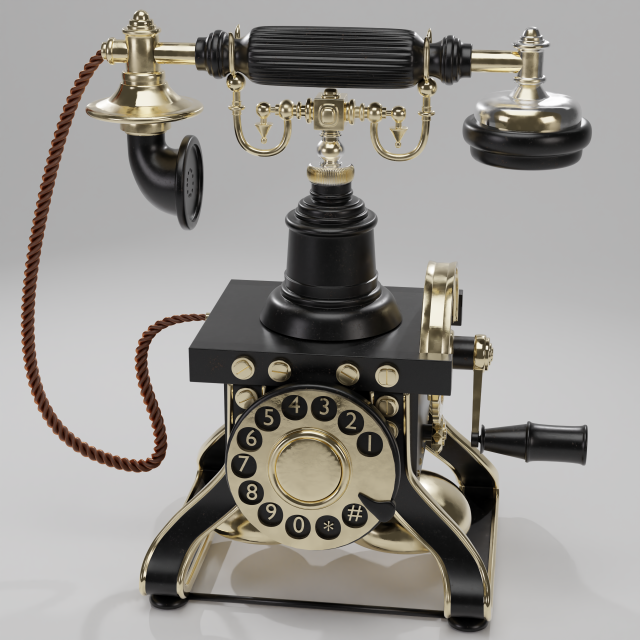 Vintage telephone Modello 3D .c4d .max .obj .3ds .fbx .stl .blend 