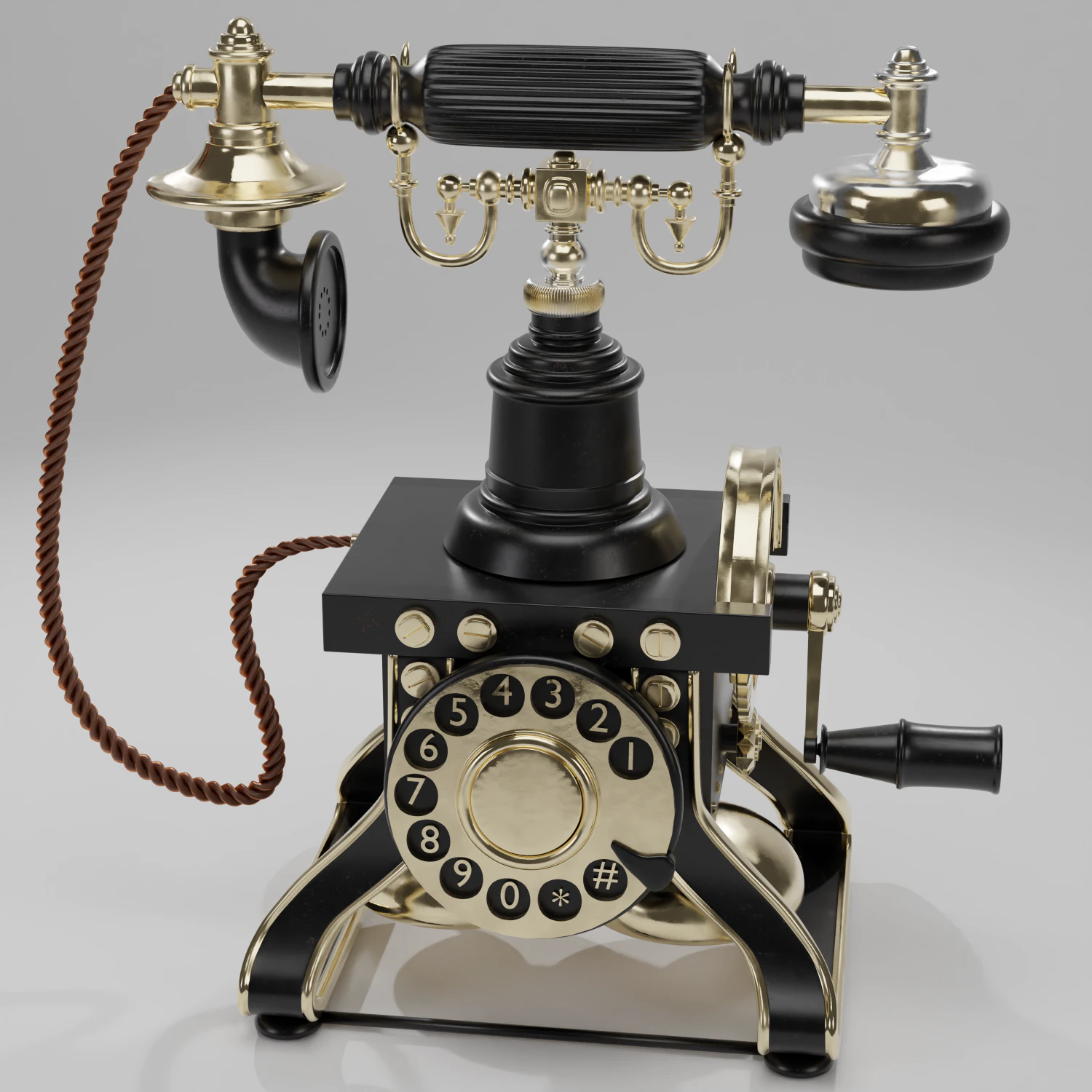Vintage telephone 3D Model .c4d .max .obj .3ds .fbx .stl .blend 