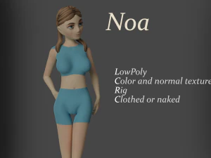 Noa - Rigged and game ready low polygon model 3D Model