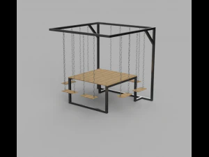 그네가 있는 테이블 3D 모델