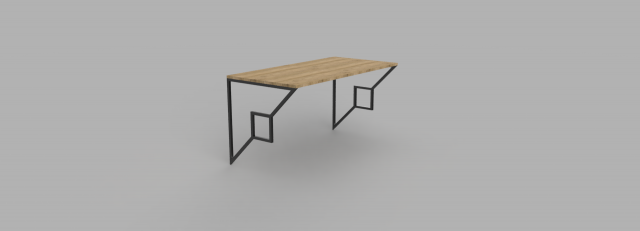 Wall work table 2 3D Model .c4d .max .obj .3ds .fbx .stl .blend