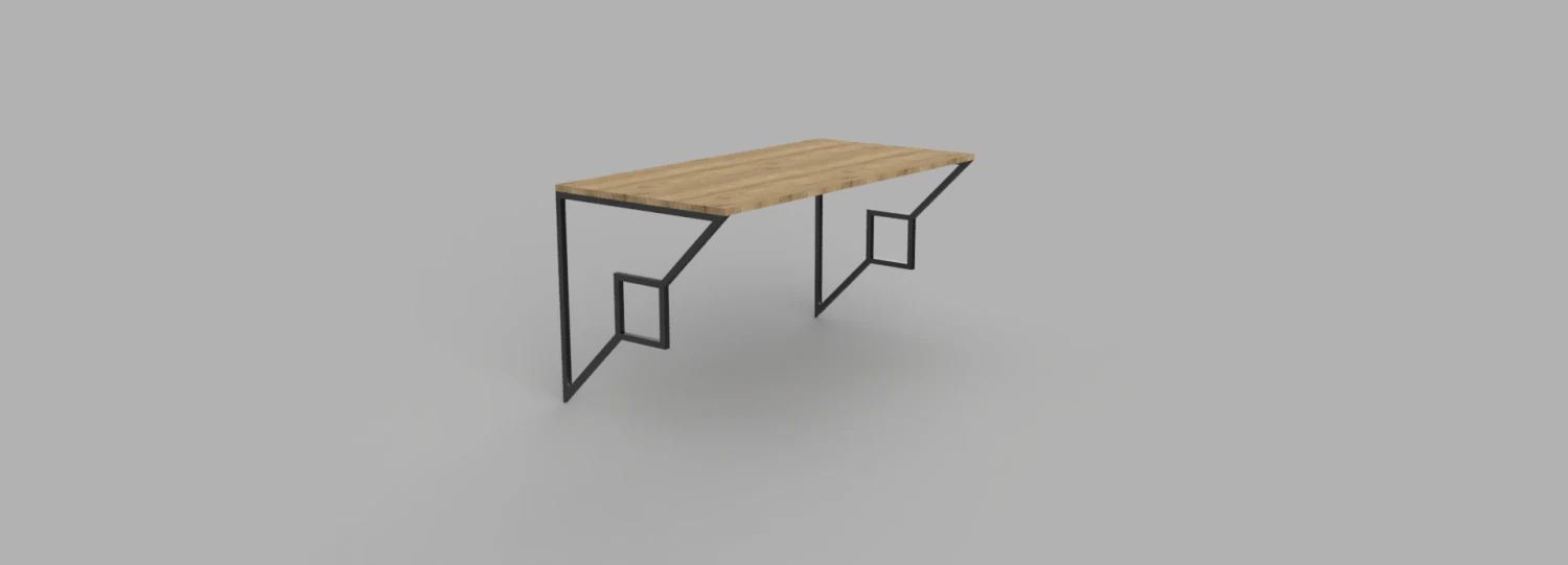 Wall work table 2 3D Model .c4d .max .obj .3ds .fbx .stl .blend 