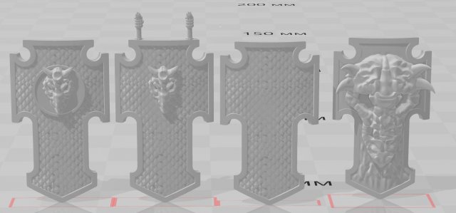 DRAGONS SHIELDS 3Dプリントモデル .c4d .max .obj .3ds .fbx .stl .blend 
