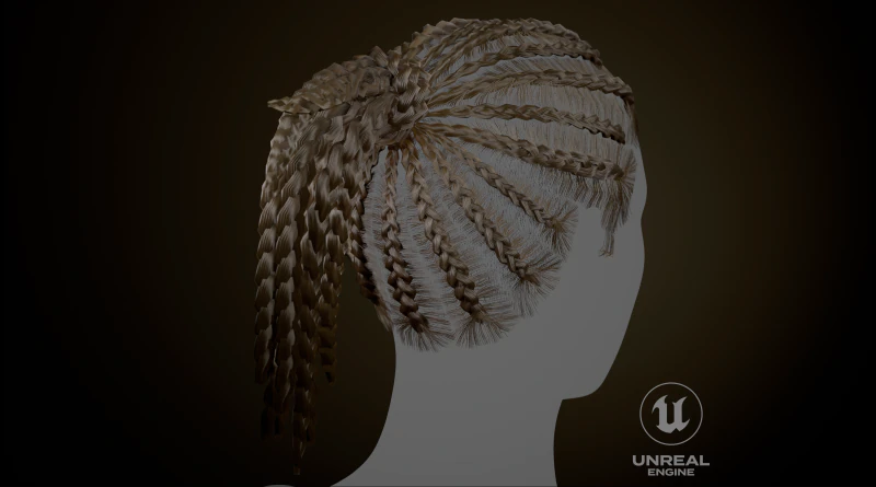 Готовые женские волосы 3D Модель .c4d .max .obj .3ds .fbx .stl .blend 