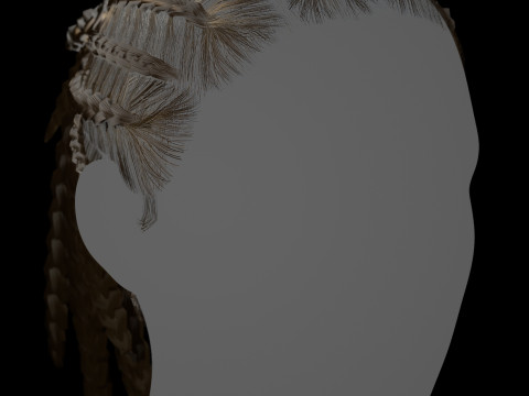 Game ready female hair Modelo 3D