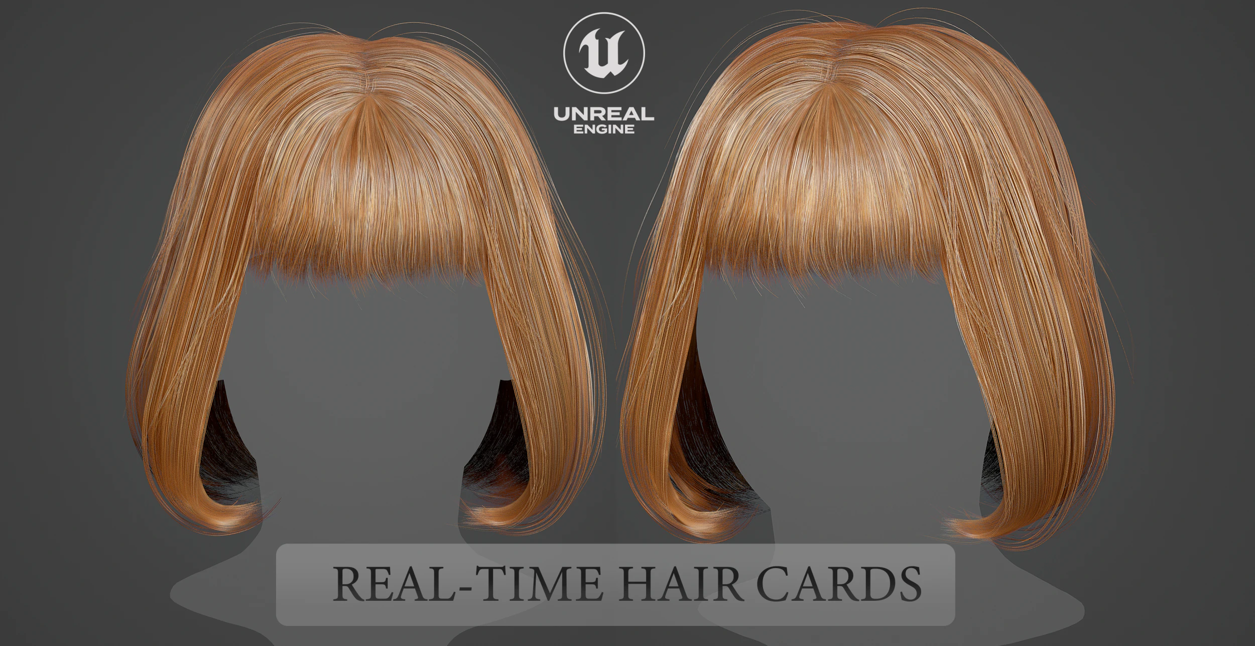 Game ready female hair 3D Model .c4d .max .obj .3ds .fbx .stl .blend 