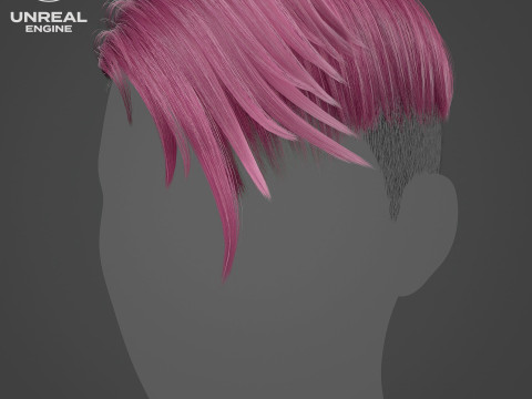 Game ready female hair 3D Model