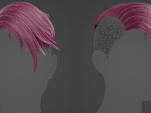 Game ready female hair 3D Model