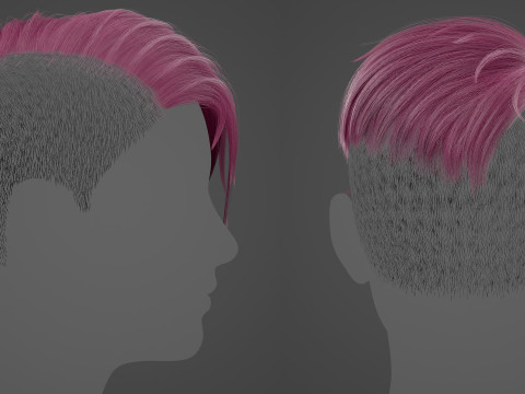 Game ready female hair 3D Model