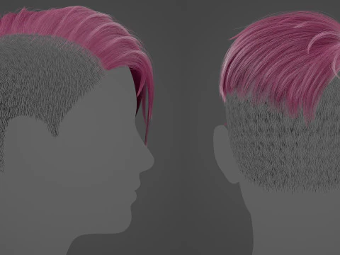 Game ready female hair 3D Model