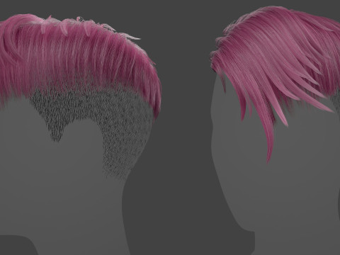 Game ready female hair 3D Model