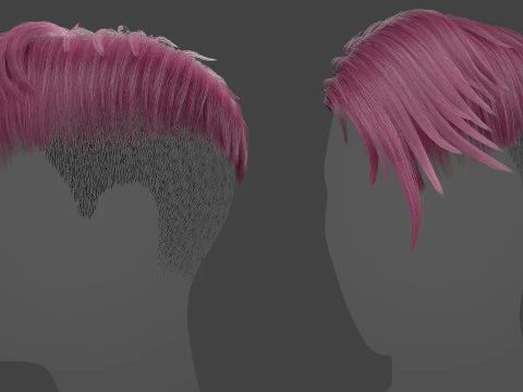 Game ready female hair 3D Model