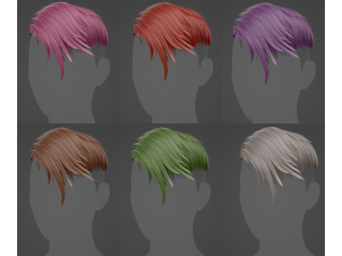 Game ready female hair 3D Model
