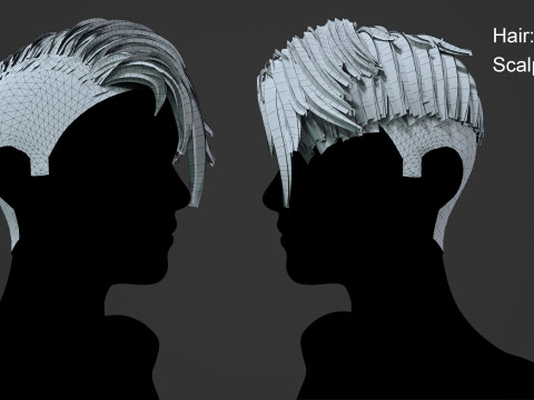 Game ready female hair 3D Model