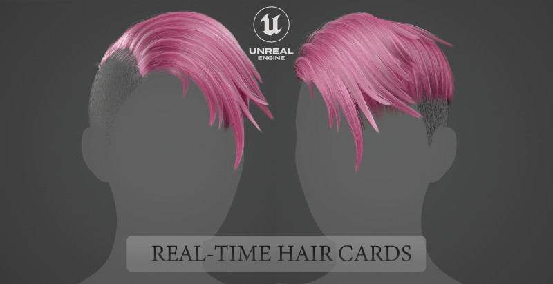 Game ready female hair Modelo 3D .c4d .max .obj .3ds .fbx .stl .blend