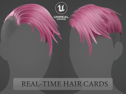 Game ready female hair 3D Model
