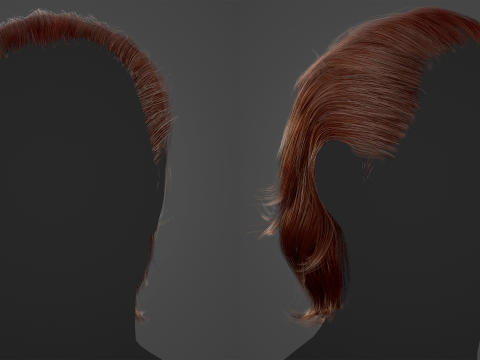 游戏准备好的男人头发 3D 模型