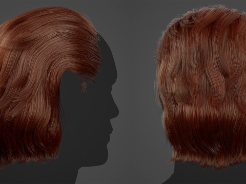 游戏准备好的男人头发 3D 模型