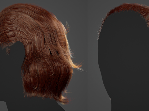 游戏准备好的男人头发 3D 模型