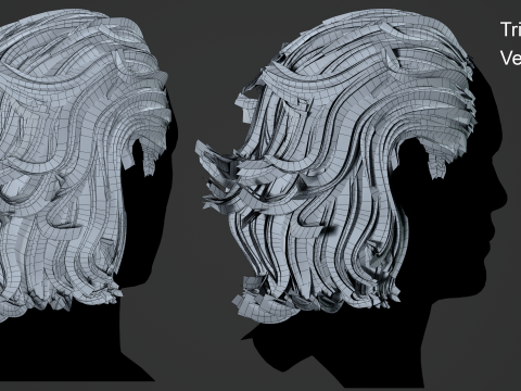 游戏准备好的男人头发 3D 模型