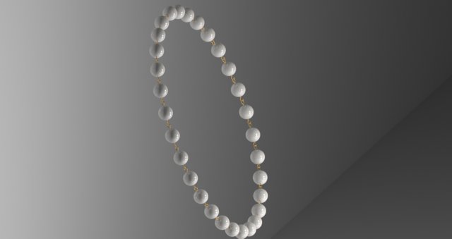 Pearl bracelet 3D Model .c4d .max .obj .3ds .fbx .stl .blend 