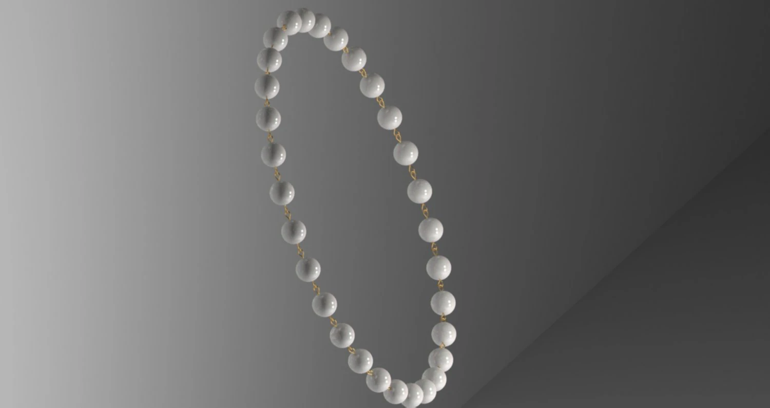 Pearl bracelet 3D Model .c4d .max .obj .3ds .fbx .stl .blend 
