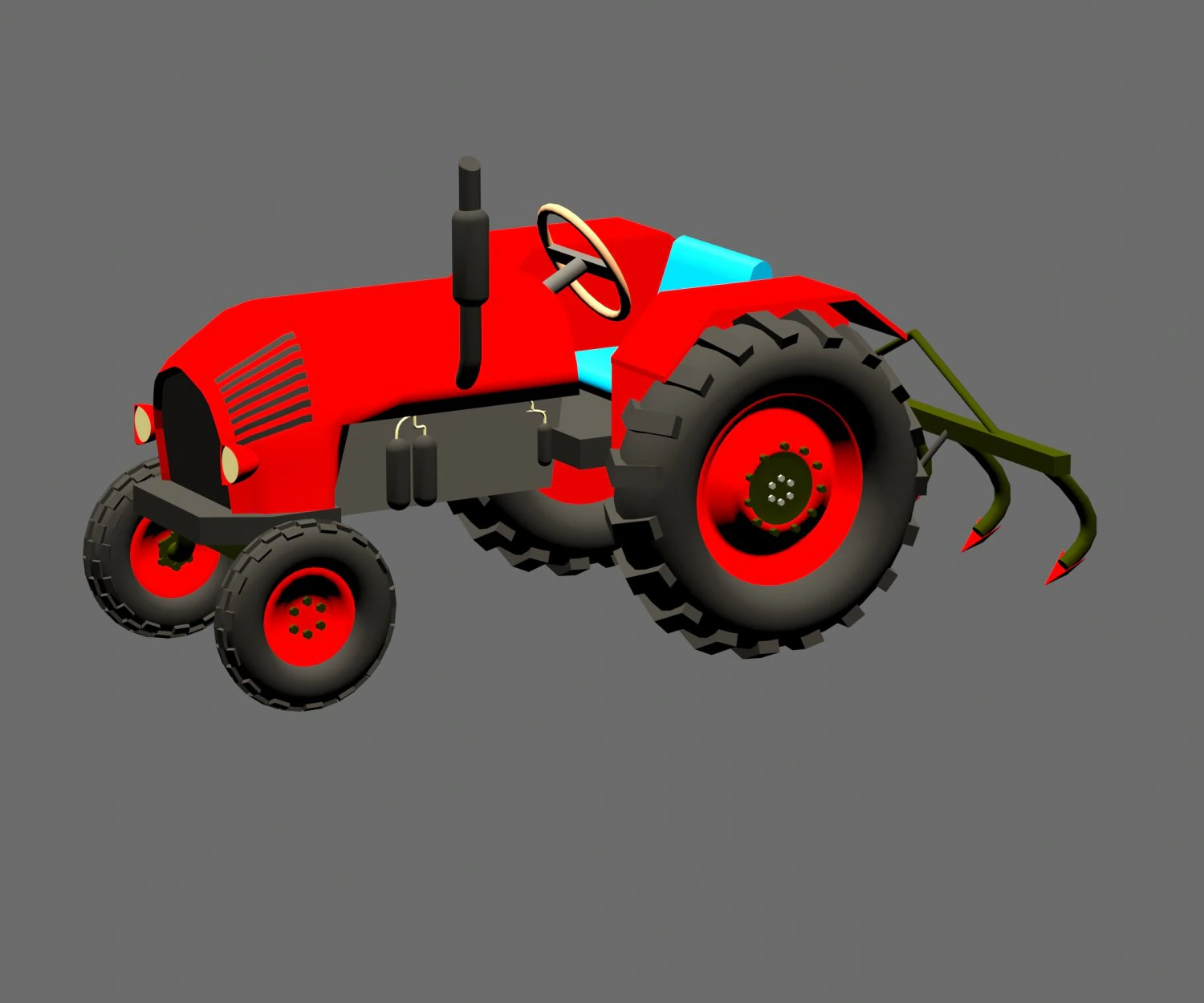 Tractor 3D Model .c4d .max .obj .3ds .fbx .stl .blend 