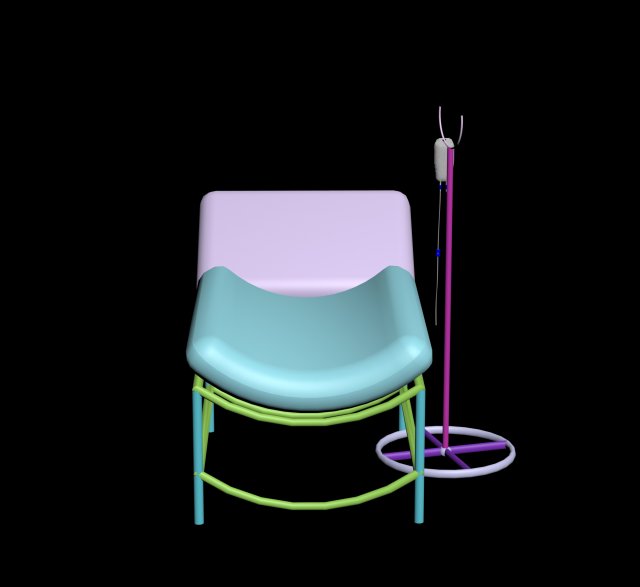 Cartoon hospital bed 3D 模型 .c4d .max .obj .3ds .fbx .stl .blend 
