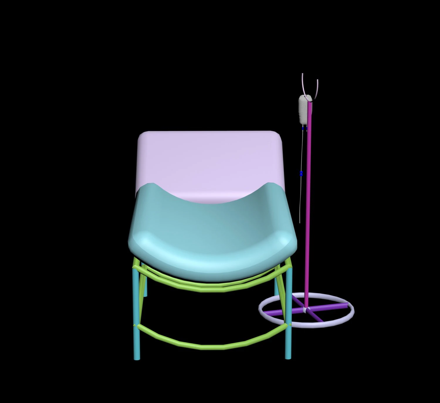 Cartoon hospital bed 3D Model .c4d .max .obj .3ds .fbx .stl .blend 