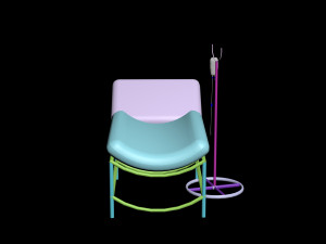 Cartoon hospital bed 3D Model