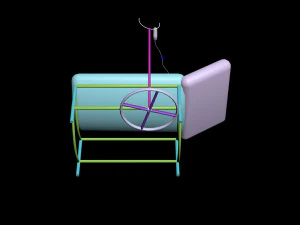 Cartoon hospital bed 3D Model