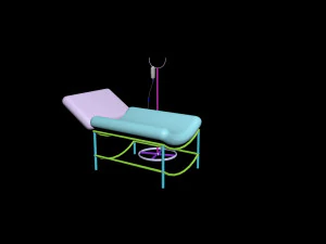 Cartoon hospital bed 3D Model