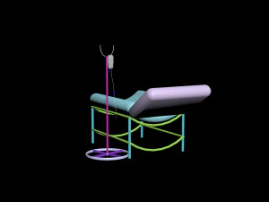 Cartoon hospital bed 3D Model