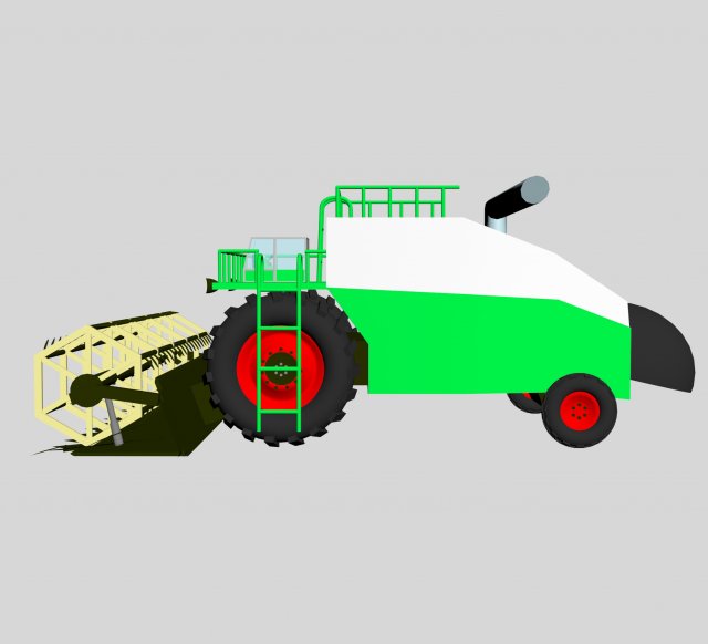 Combine harvester Model 3D .c4d .max .obj .3ds .fbx .stl .blend 