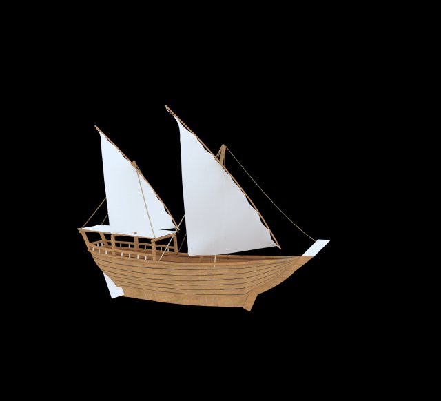 Wood ship 3D Модель .c4d .max .obj .3ds .fbx .stl .blend