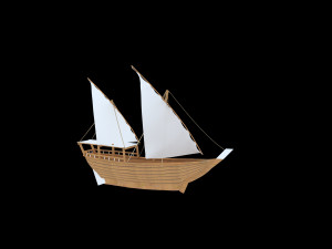 Wood ship 3D Model