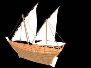 Wood ship 3D Model