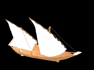 Wood ship 3D Модель