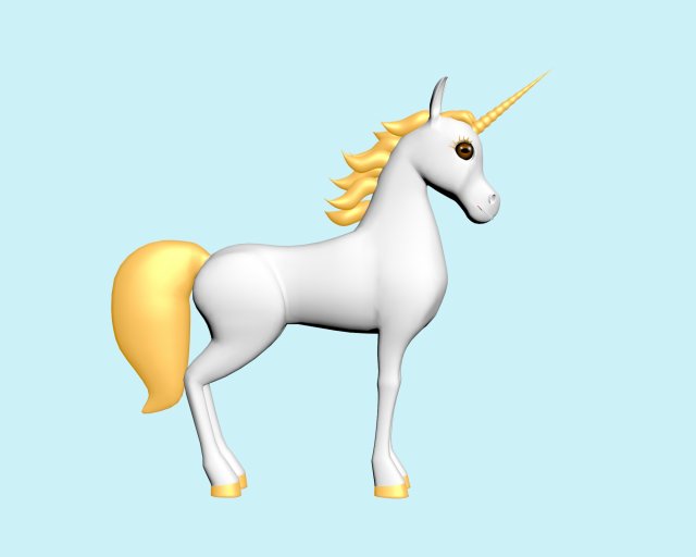 Horse with horn 3Dモデル .c4d .max .obj .3ds .fbx .stl .blend 