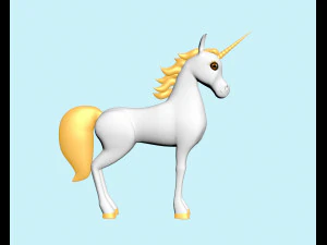 Pferd mit Horn 3D Modell