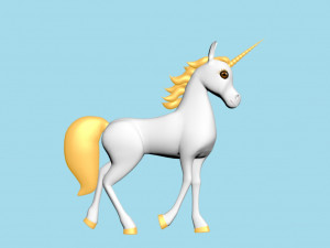 Horn horse rigged 3D Model
