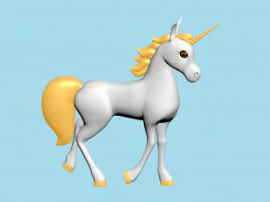 Horn horse rigged 3D Model