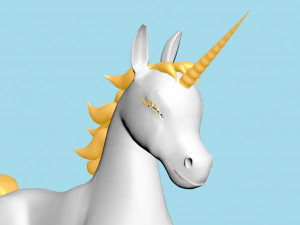 Horn horse rigged 3D Model