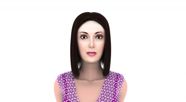 Woman oriental with hair and fur 3D Model .c4d .max .obj .3ds .fbx .stl .blend 