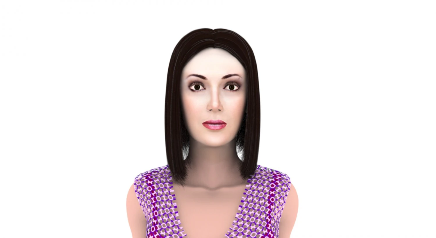 Woman oriental with hair and fur 3D Model .c4d .max .obj .3ds .fbx .stl .blend 