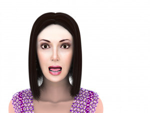 Woman oriental with hair and fur 3D Model